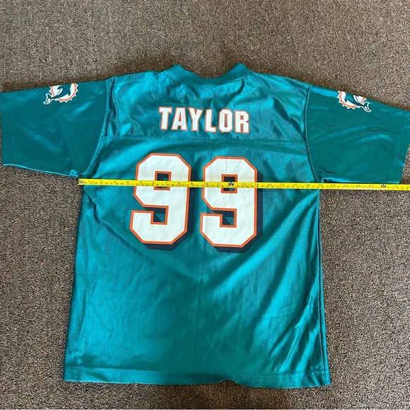 Vintage NFL JASON TAYLOR #99 Miami Dolphins Jersey Youth Large 14-16 - Picture 5 of 6